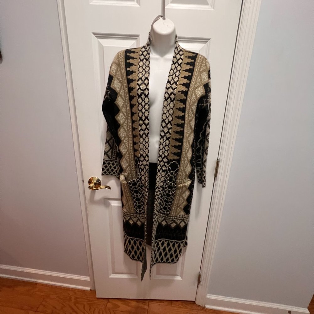 Maxsport boho small long open sweater with 2 pockets